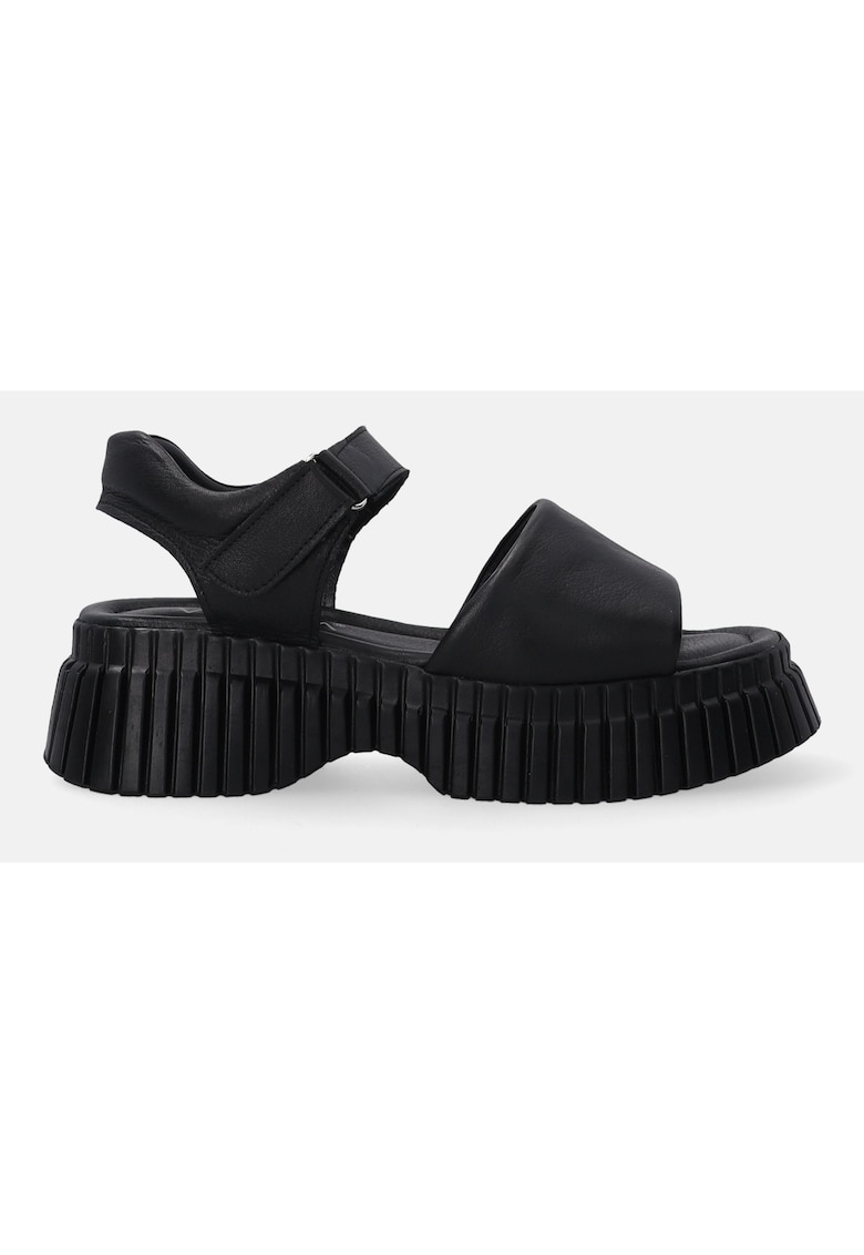 Sandale din piele cu talpa demi-wedge si velcro 1 Sandale din piele cu talpa demi-wedge si velcro
