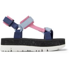 Sandale din piele cu talpa flatform si inchidere velcro