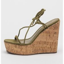 Sandale din piele cu talpa wedge Calabria