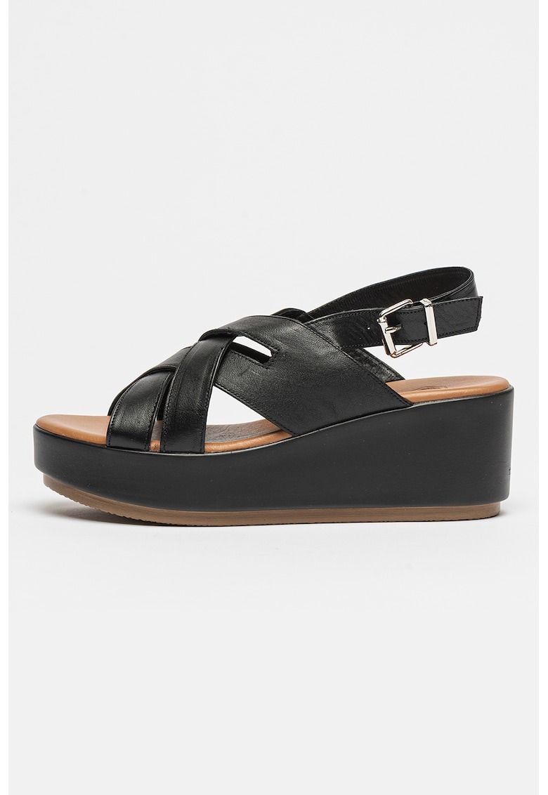 Sandale din piele cu talpa wedge Johanna 1 Sandale din piele cu talpa wedge Johanna