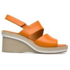 Sandale din piele cu talpa wedge Kyra