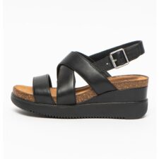 Sandale din piele cu talpa wedge Lizby Cross