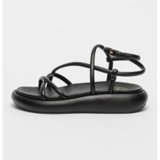 Sandale din piele cu talpa wedge Vice