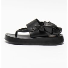 Sandale din piele cu talpa wedge Vince