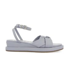 Sandale din piele cu talpa wedge si bareta pe glezna Indiara