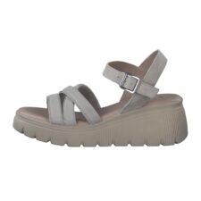 Sandale din piele cu talpa wedge si catarame