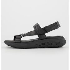 Sandale din piele cu talpa wedge si inchidere velcro Spherica