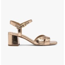 Sandale Din Piele Cu Toc -