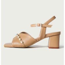 Sandale din piele cu toc masiv Astrid