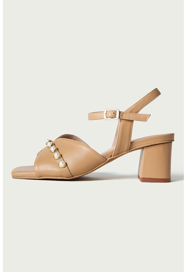 Sandale din piele cu toc masiv Astrid 1 Sandale din piele cu toc masiv Astrid