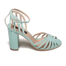 Sandale din piele cu toc masiv Bluestar