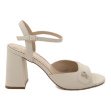 Sandale din piele cu toc masiv Cleo