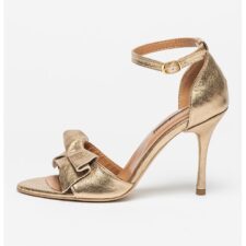 Sandale din piele cu toc stiletto si detaliu innodat