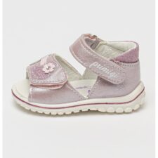 Sandale din piele ecologica cu aplicatie in forma de floare