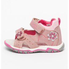 Sandale din piele ecologica cu aplicatii florale