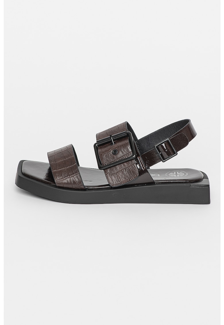 Sandale din piele ecologica cu aspect de piele de crocodil 1 Sandale din piele ecologica cu aspect de piele de crocodil