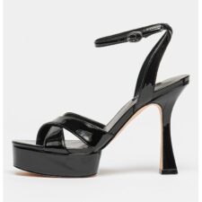 Sandale din piele ecologica cu aspect lacuit Jessie