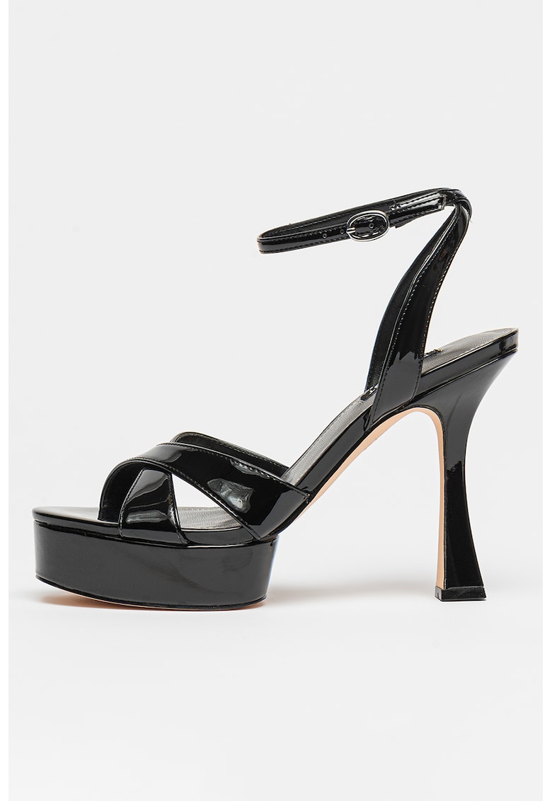 Sandale din piele ecologica cu aspect lacuit Jessie 1 Sandale din piele ecologica cu aspect lacuit Jessie