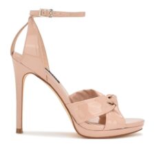 Sandale din piele ecologica cu aspect lacuit Lovya