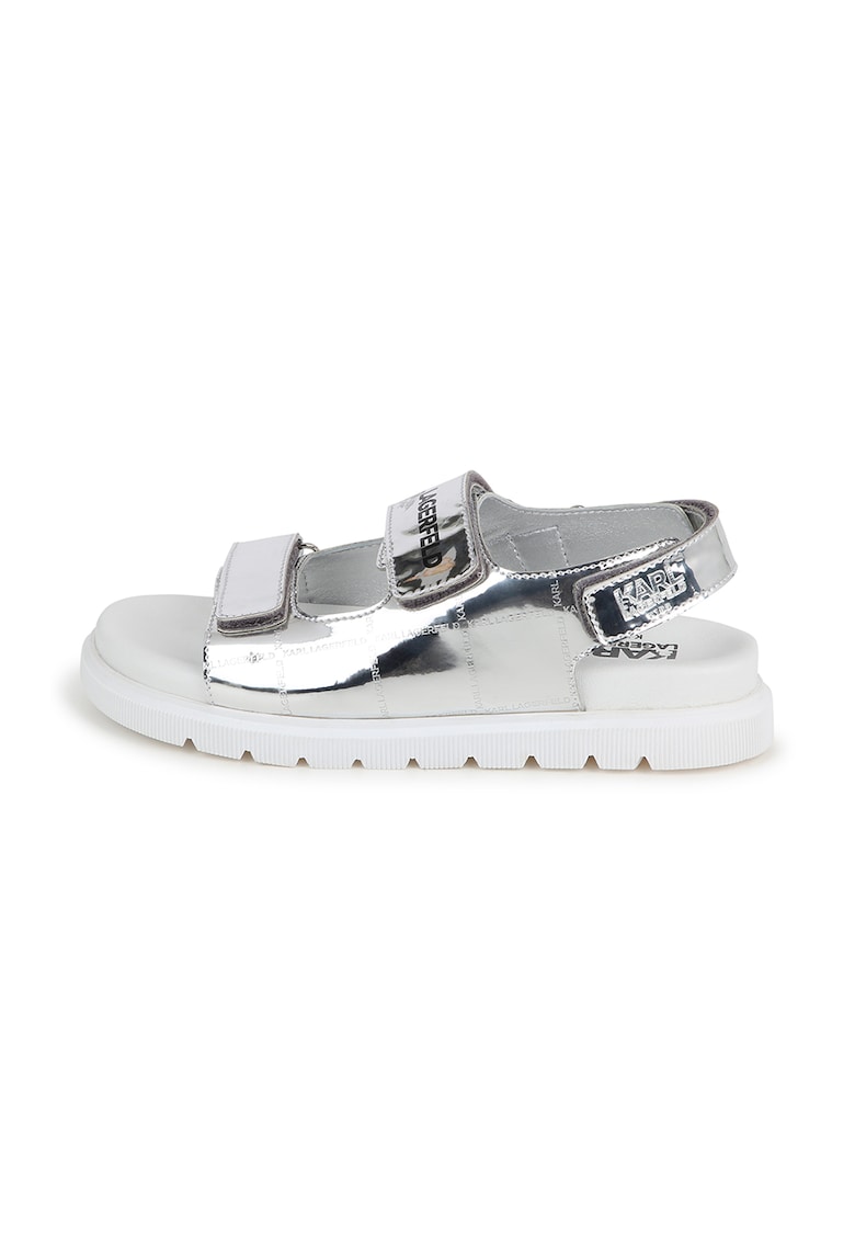 Sandale din piele ecologica cu aspect metalizat 1 Sandale din piele ecologica cu aspect metalizat