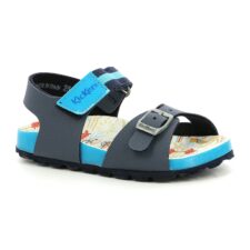 Sandale din piele ecologica cu bareta cu inchidere velcro