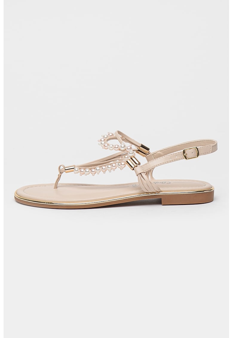 Sandale din piele ecologica cu bareta separatoare la nivelul degetelor Kira 1 Sandale din piele ecologica cu bareta separatoare la nivelul degetelor Kira