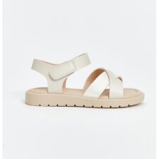 Sandale din piele ecologica cu bretele incrucisate si velcro