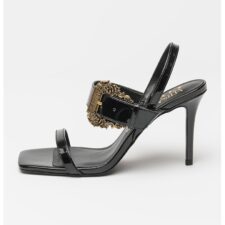 Sandale din piele ecologica cu catarama supradimensionata Emily