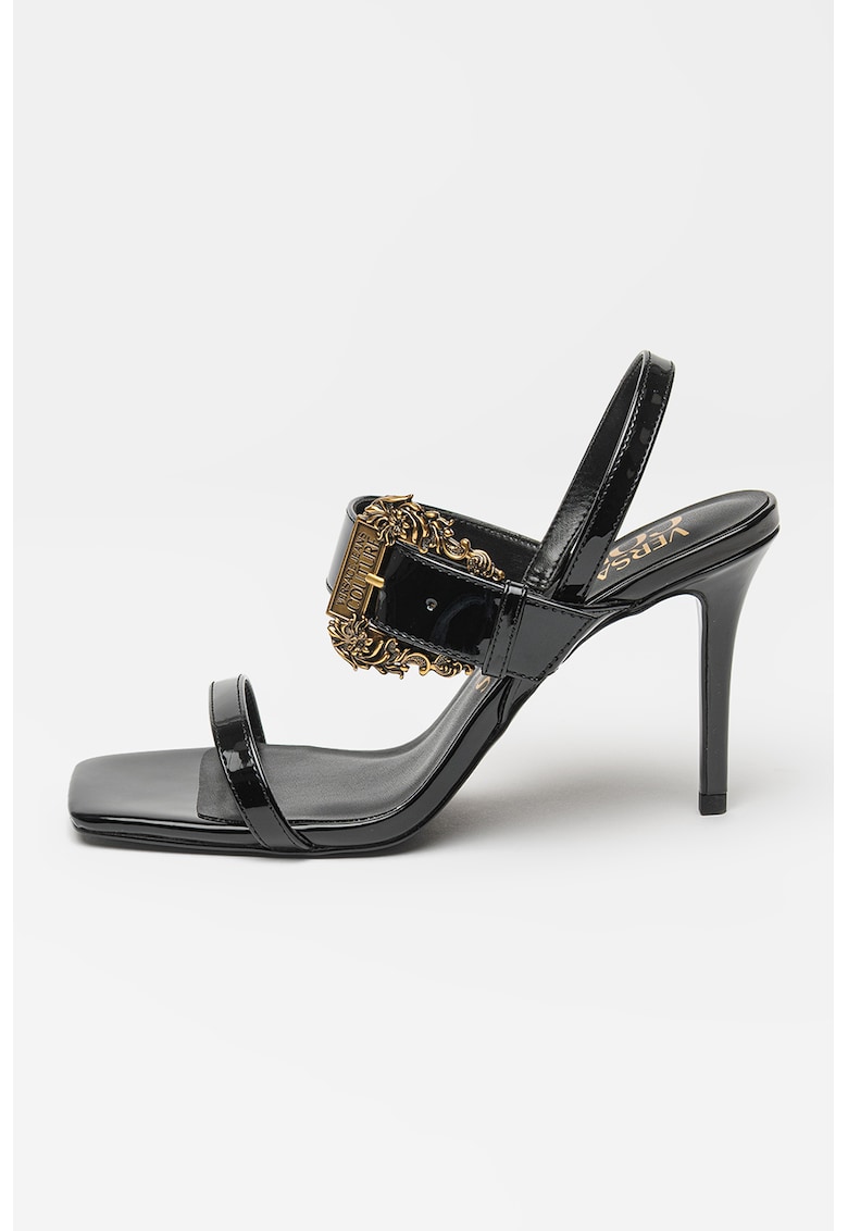 Sandale din piele ecologica cu catarama supradimensionata Emily 1 Sandale din piele ecologica cu catarama supradimensionata Emily