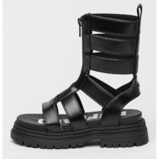 Sandale din piele ecologica cu fermoar