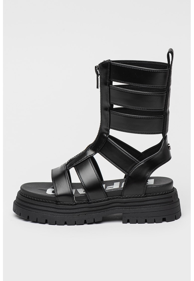 Sandale din piele ecologica cu fermoar 1 Sandale din piele ecologica cu fermoar