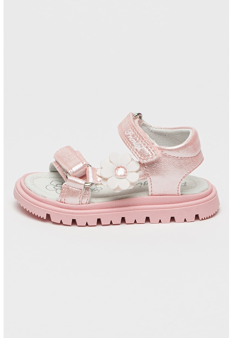 Sandale din piele ecologica cu floare 1 Sandale din piele ecologica cu floare