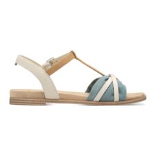 Sandale din piele ecologica cu garnituri din material textil