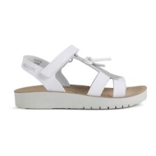 Sandale din piele ecologica cu inchidere velcro si garnitura stralucitoare