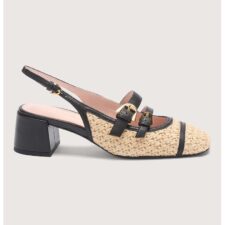 Sandale din piele ecologica cu insertii din piele