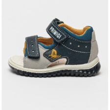 Sandale din piele ecologica cu logo si velcro