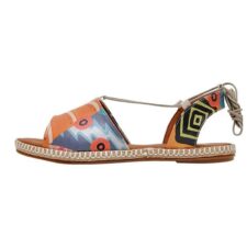 Sandale din piele ecologica cu model Mosaics