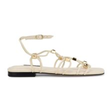 Sandale din piele ecologica cu model cu barete multiple Majah