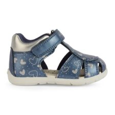 Sandale din piele ecologica cu model cu inimi