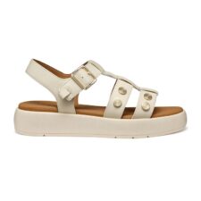 Sandale din piele ecologica cu platforma si detalii metalice