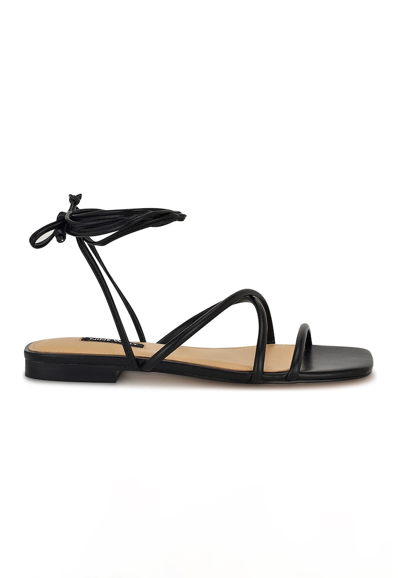 Sandale din piele ecologica cu talpa plata si varf patrat Mikila 1 Sandale din piele ecologica cu talpa plata si varf patrat Mikila