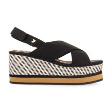 Sandale din piele ecologica cu talpa wedge Ampere