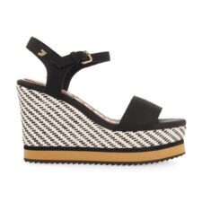 Sandale din piele ecologica cu talpa wedge Chania