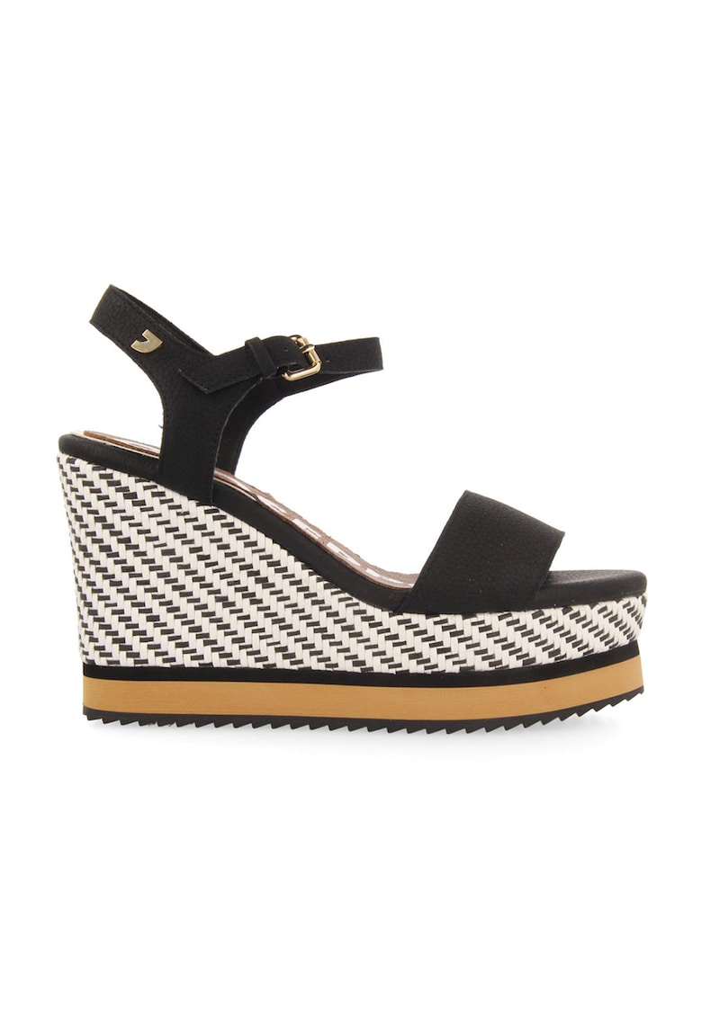 Sandale din piele ecologica cu talpa wedge Chania 1 Sandale din piele ecologica cu talpa wedge Chania