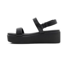 Sandale din piele ecologica cu talpa wedge Tisdal