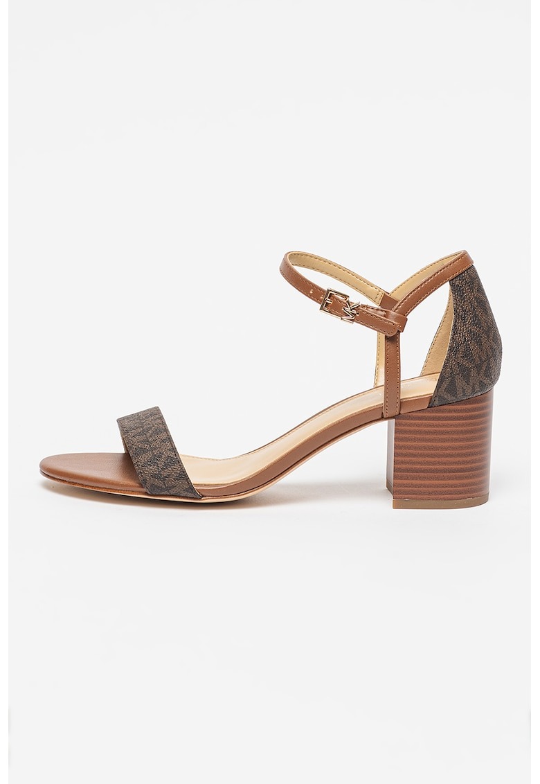 Sandale din piele ecologica cu toc masiv Simone 1 Sandale din piele ecologica cu toc masiv Simone
