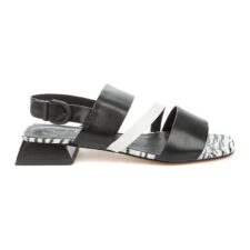 Sandale din piele ecologica cu varf patrat