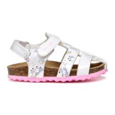 Sandale din piele ecologica cu velcro si model