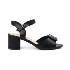 Sandale din piele ecologica decorate cu detaliu metalic