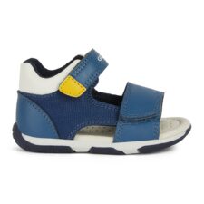 Sandale din piele ecologica si material textil cu inchidere velcro